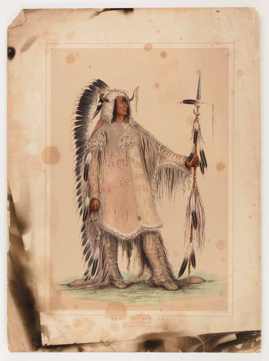 Mah-to-toh-pa, mandanhövdingen av George Catlin