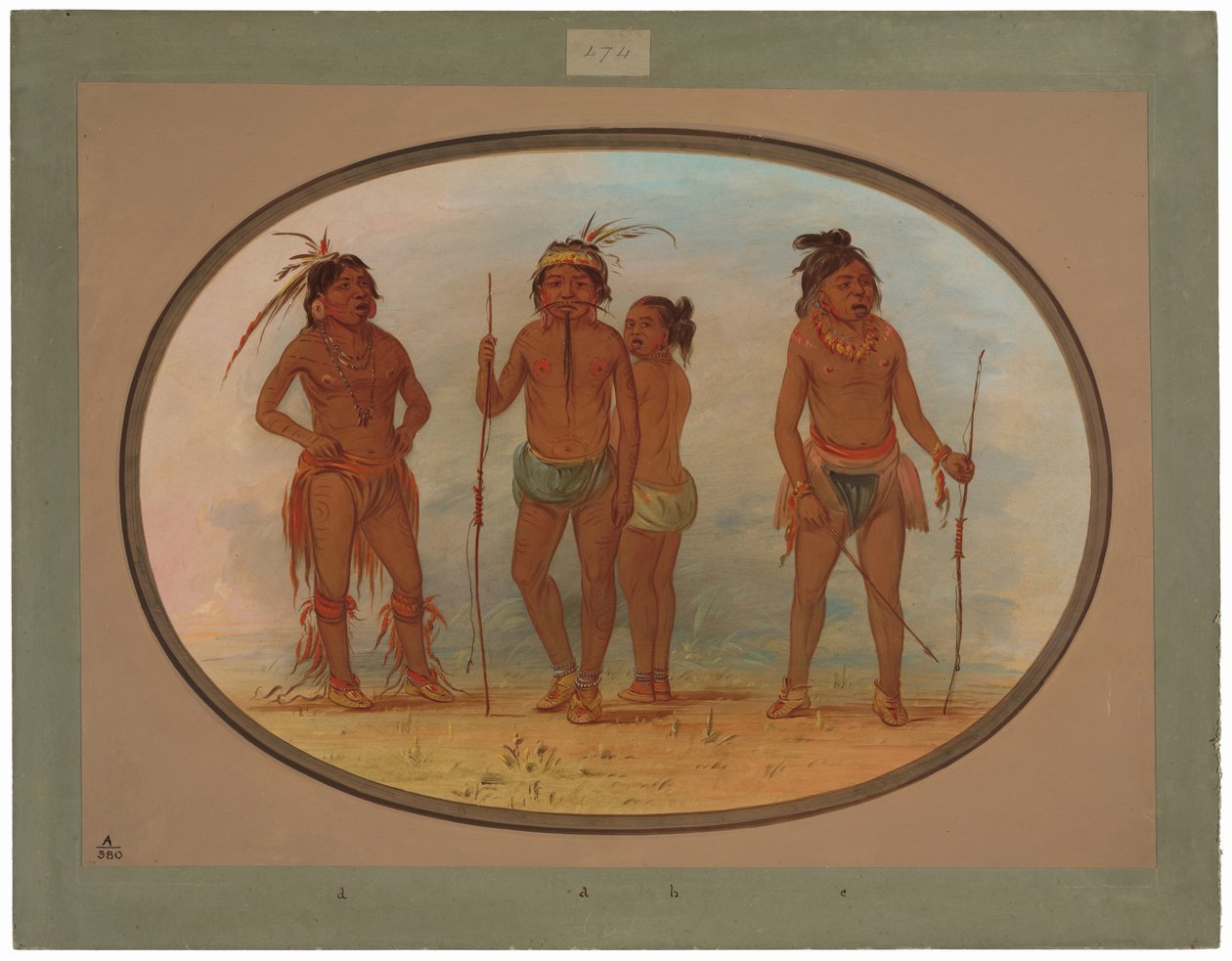 Medlemmar av Botocudo-stammen av George Catlin