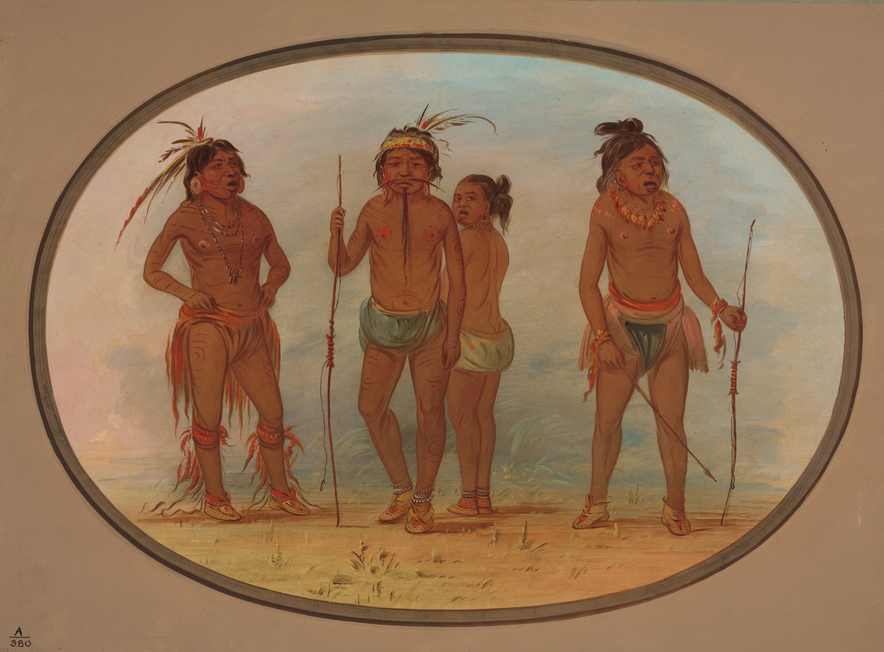 Medlemmar av Botocudo-stammen, 18541869. av George Catlin