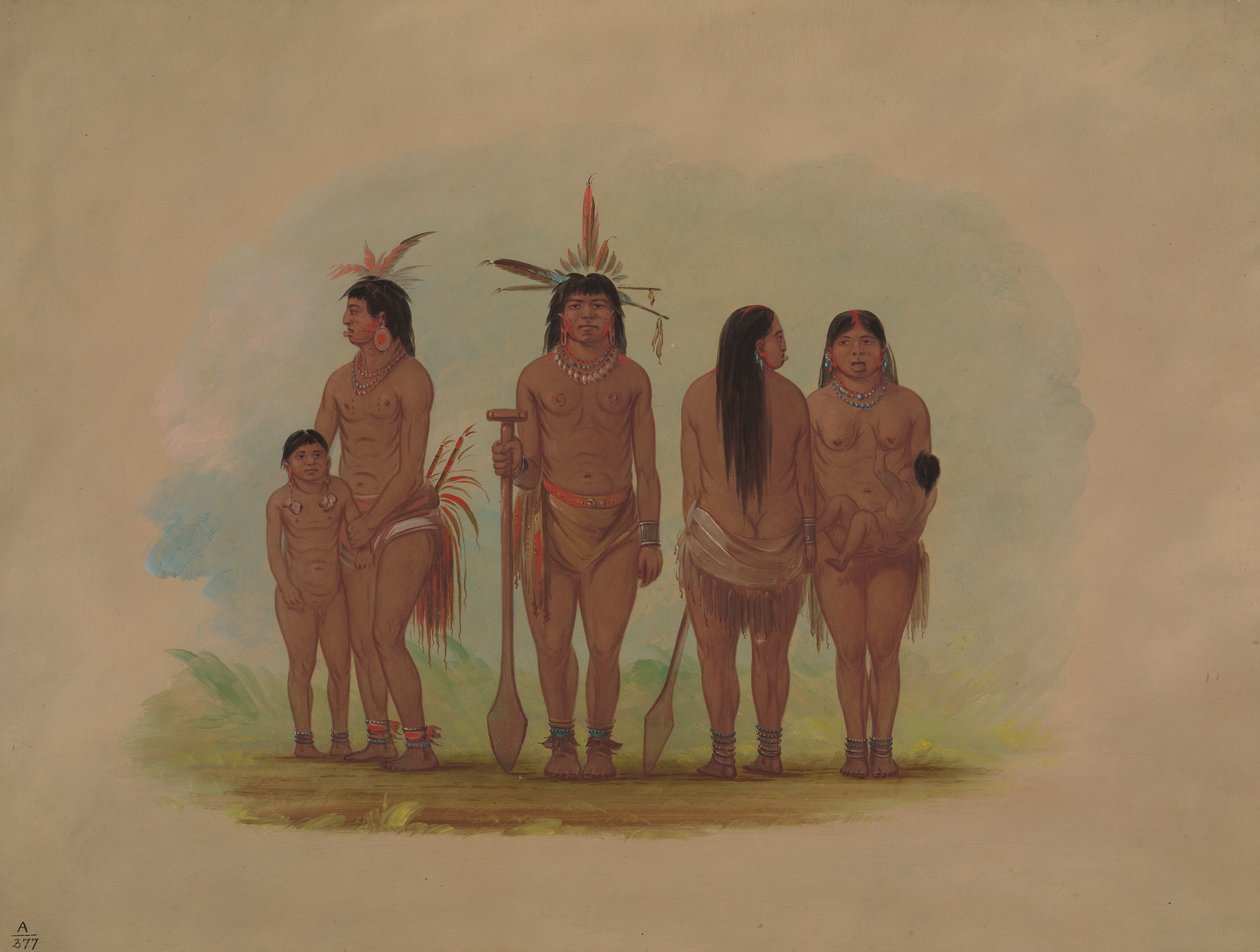Medlemmar av Payaguas-stammen, 18541869. av George Catlin