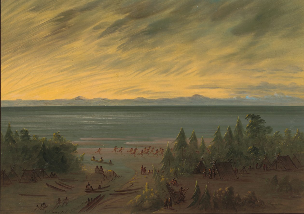 Nayas by vid solnedgången, 18551869. av George Catlin