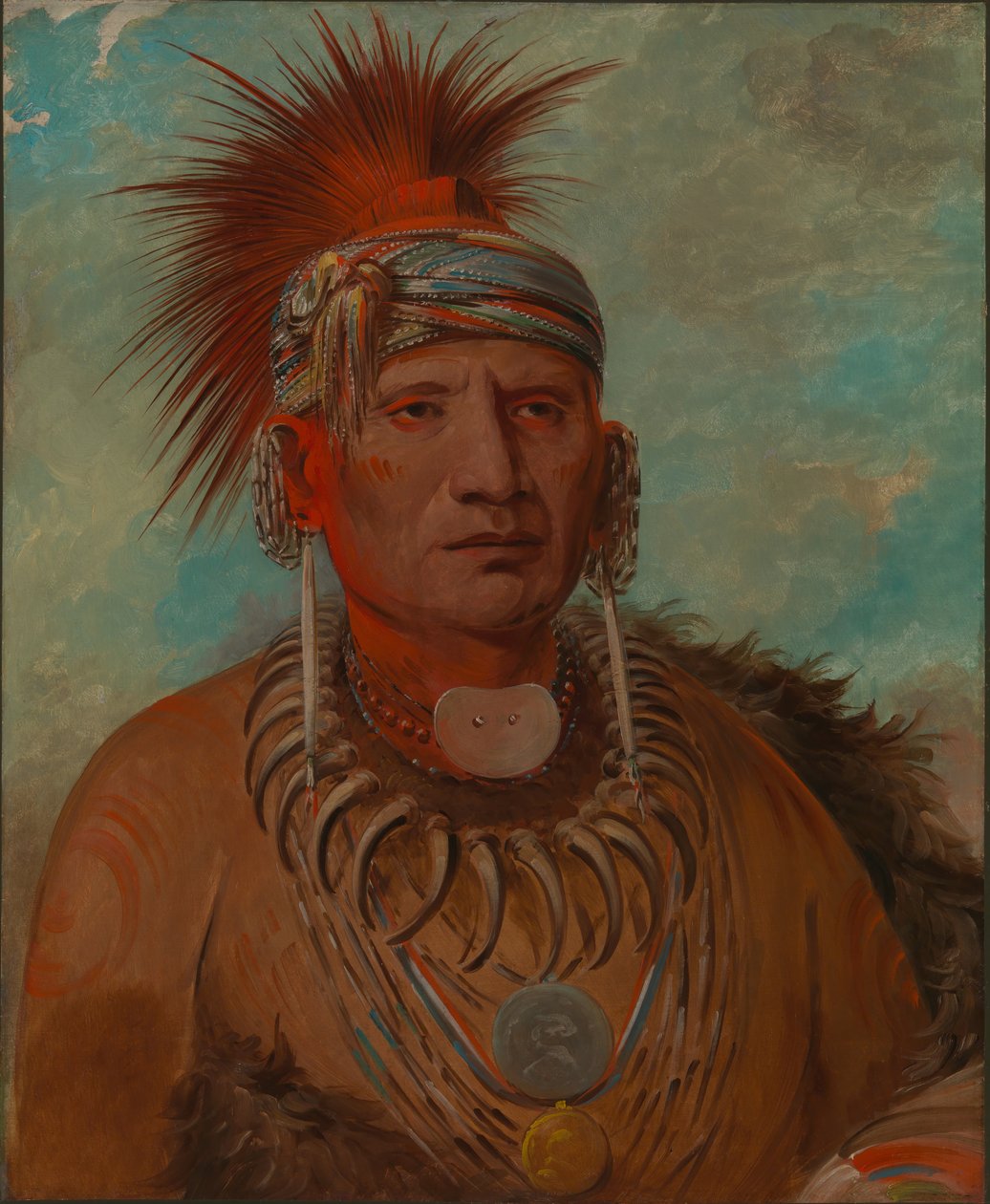 Neu-mon-ya, Walking Rain, Krigshövding av George Catlin