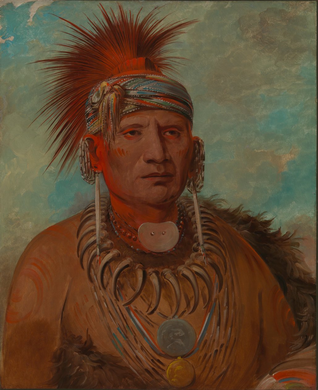 Neu-mon-ya, Walking Rain, krigschef, 1844-1845. av George Catlin