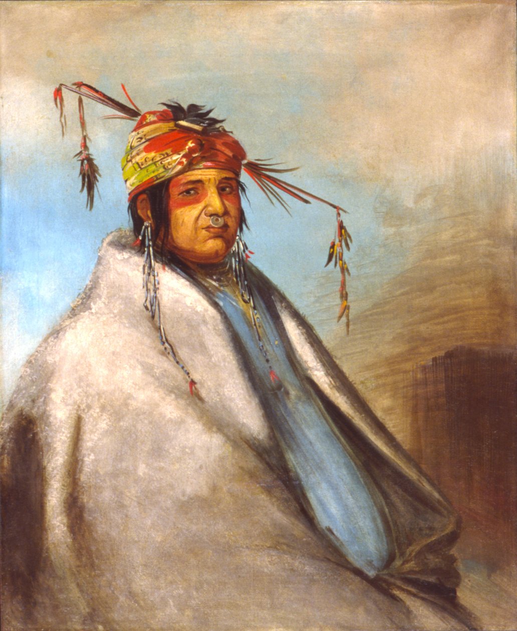 Non-on-dá-gon, en hövding av George Catlin