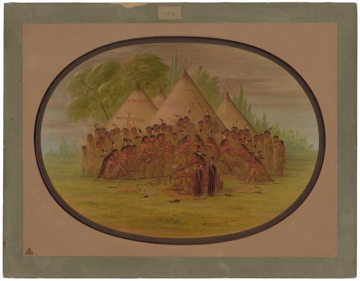 Pipdans - Assinneboine av George Catlin