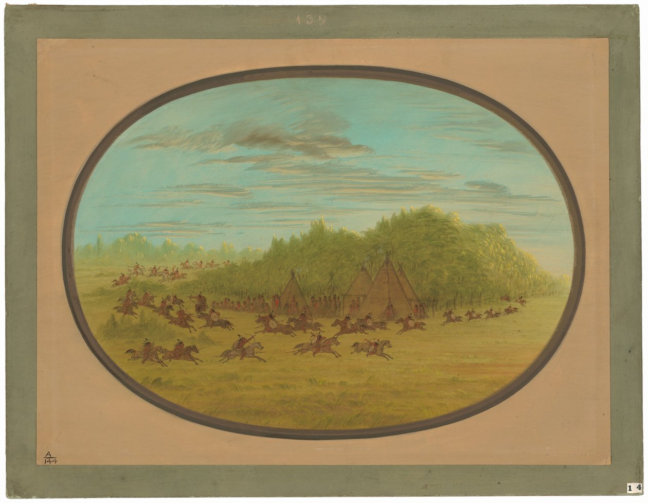 Sham Fight of the Camanchees av George Catlin