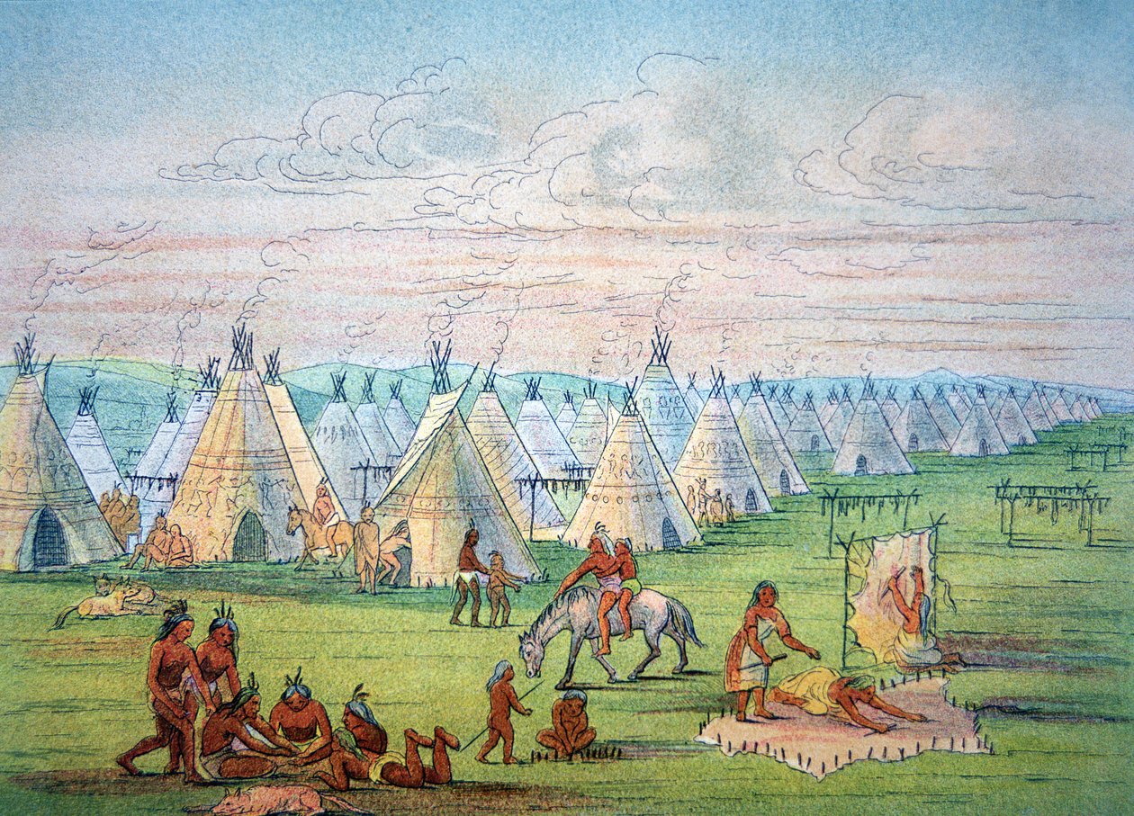 Sioux Camp Scene av George Catlin