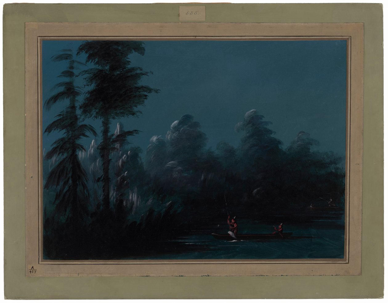 Spearing by Moonlight - Chaco av George Catlin