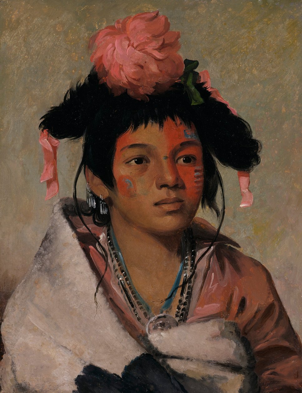 Tcha-káuk-o-ko-máugh, stor hövding, en pojke av George Catlin
