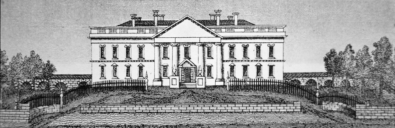 Vita huset 1820 (gravyr) av George Catlin