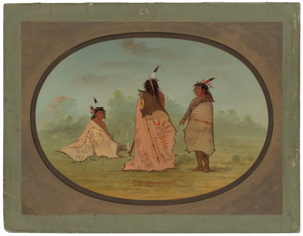Tre svartfotsmän av George Catlin