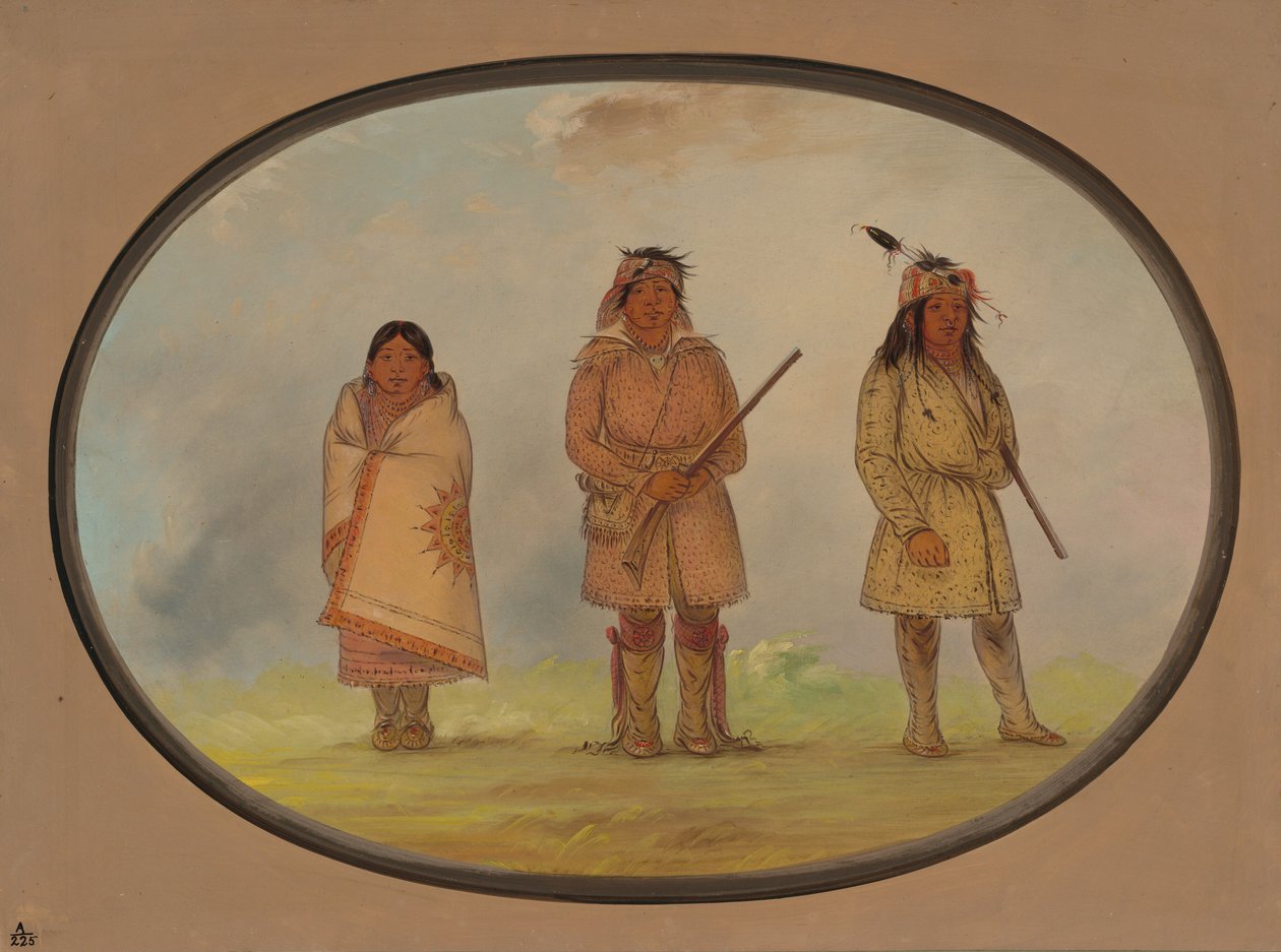 Tre Delaware-indianer, 18611869. av George Catlin