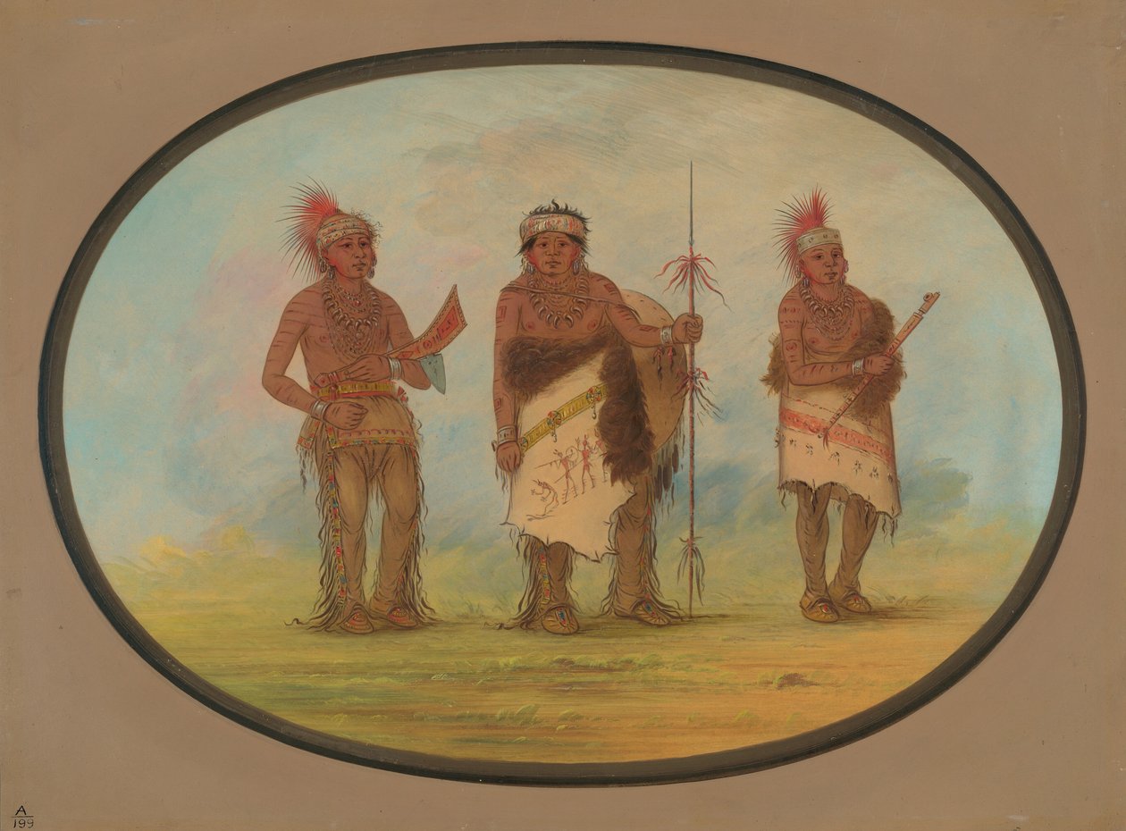 Tre Iowa-indianer, 18611869. av George Catlin