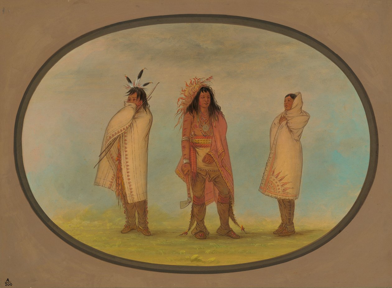 Tre Iroquois-indianer, 18611869. av George Catlin