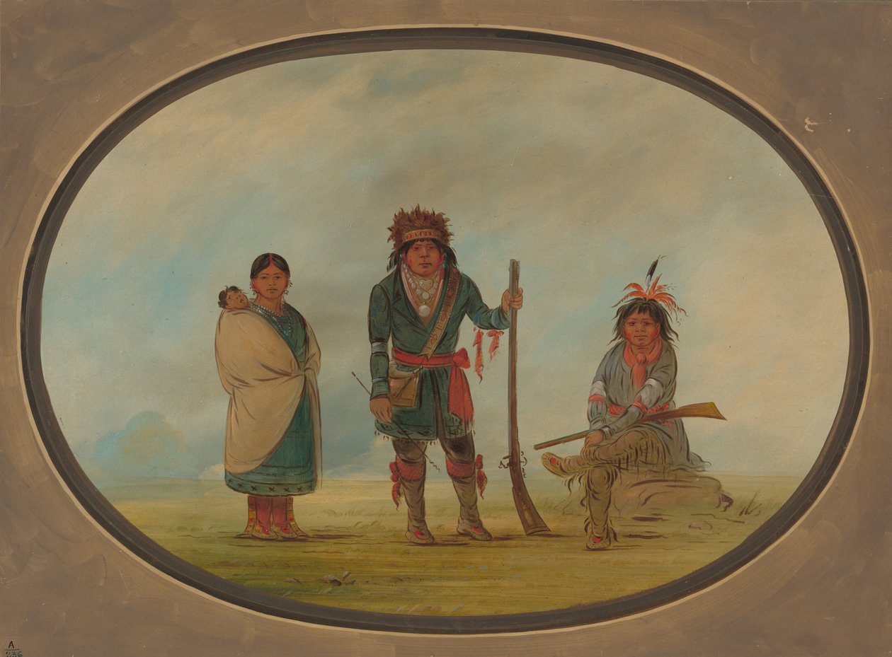 Tre Micmac-indianer, 18611869. av George Catlin