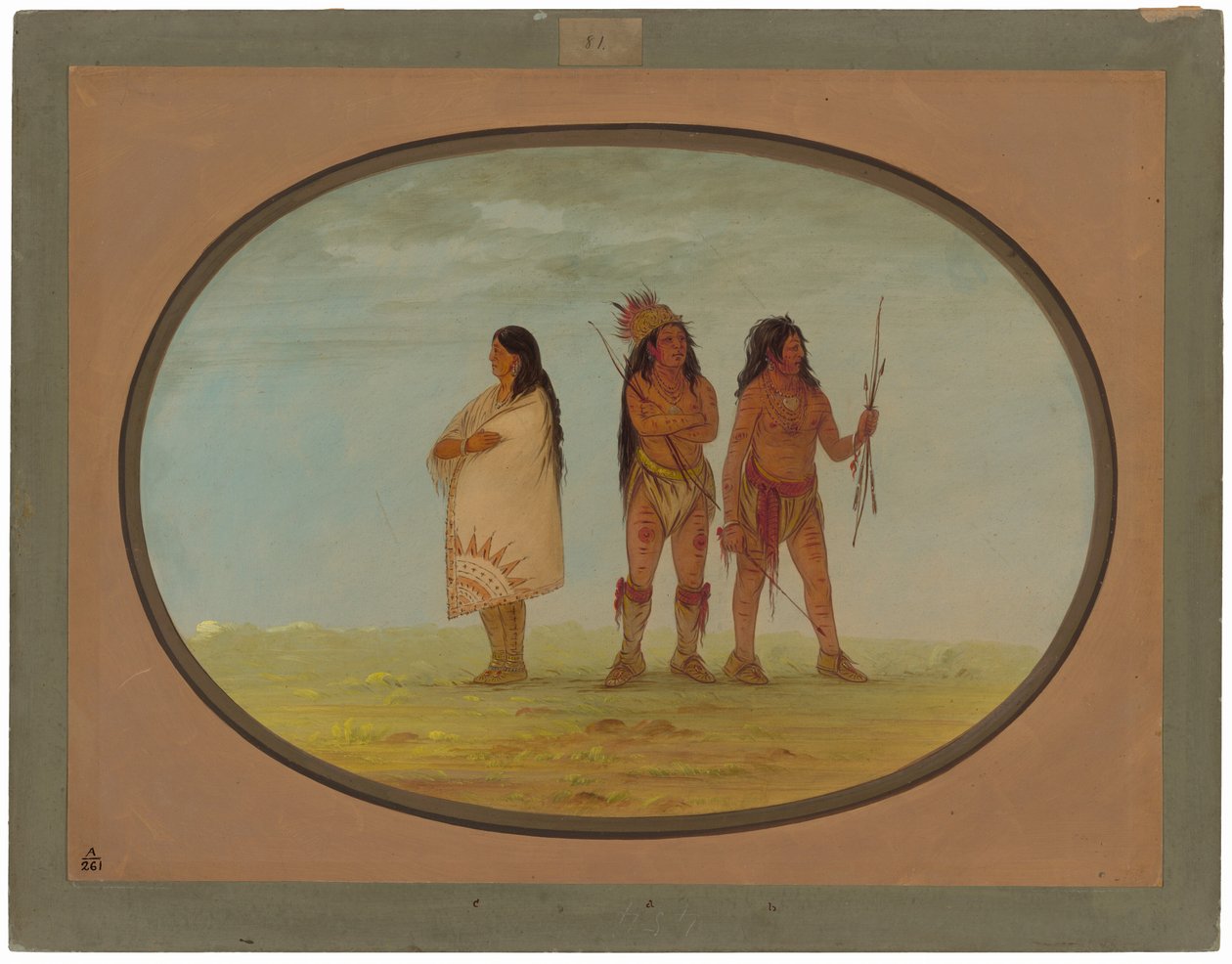 Tre Navajo-indianer av George Catlin