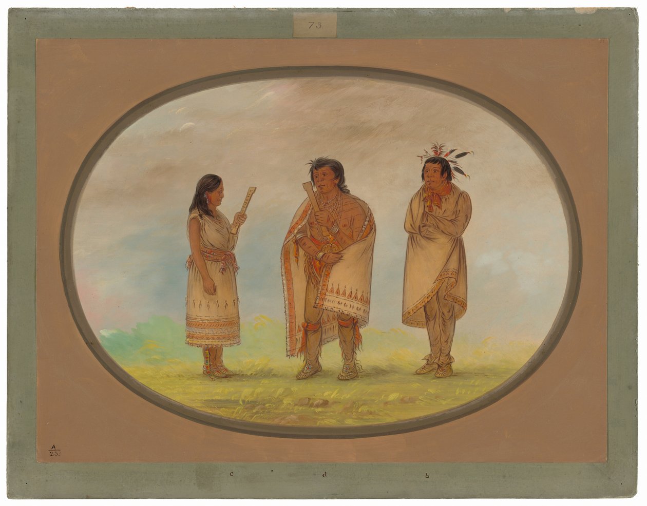 Tre Potawatomi-indianer av George Catlin