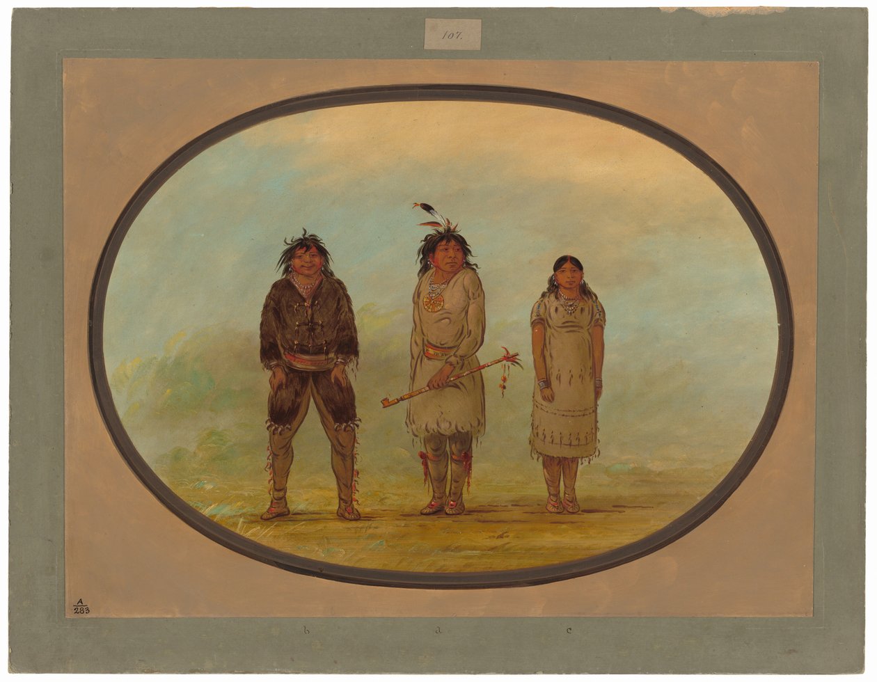 Tre seliska indianer av George Catlin