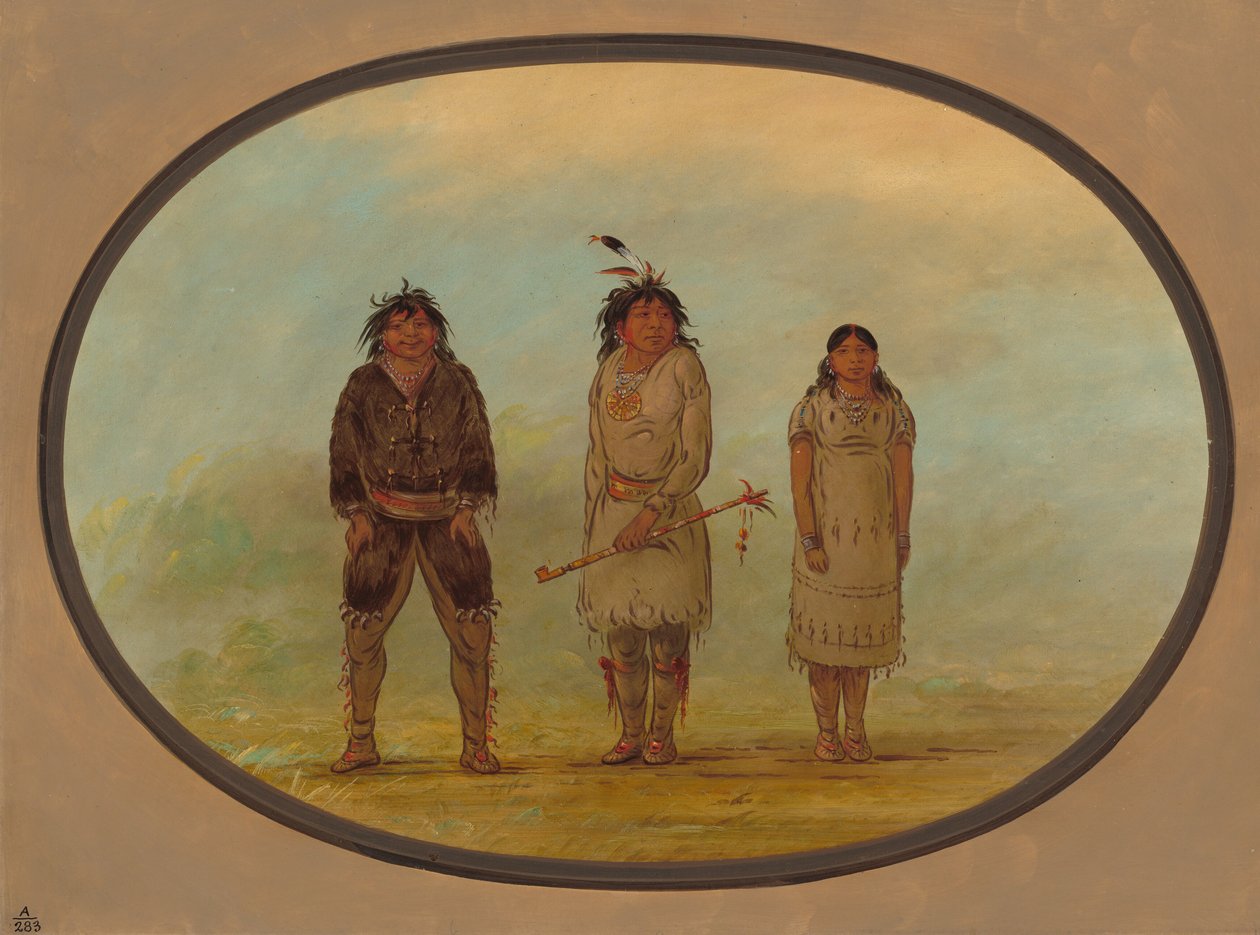 Tre seliska indianer, 18551869. av George Catlin