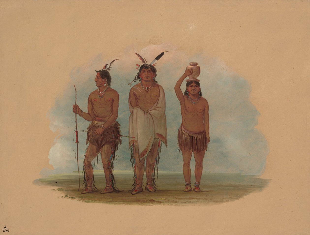 Tre Walla Walla-indianer, 18551869. av George Catlin
