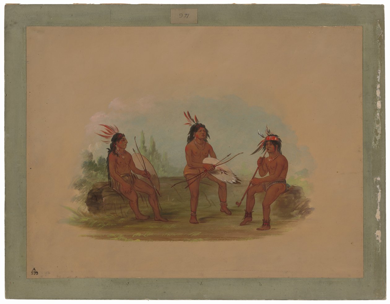Tre unga Chinook-män av George Catlin