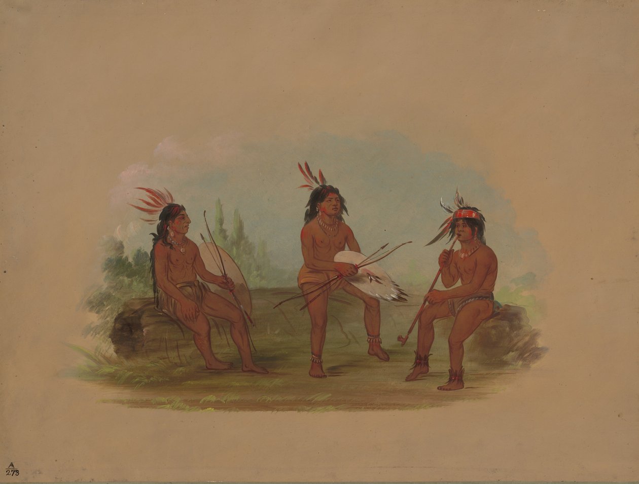Tre unga Chinook-män, 18551869. av George Catlin