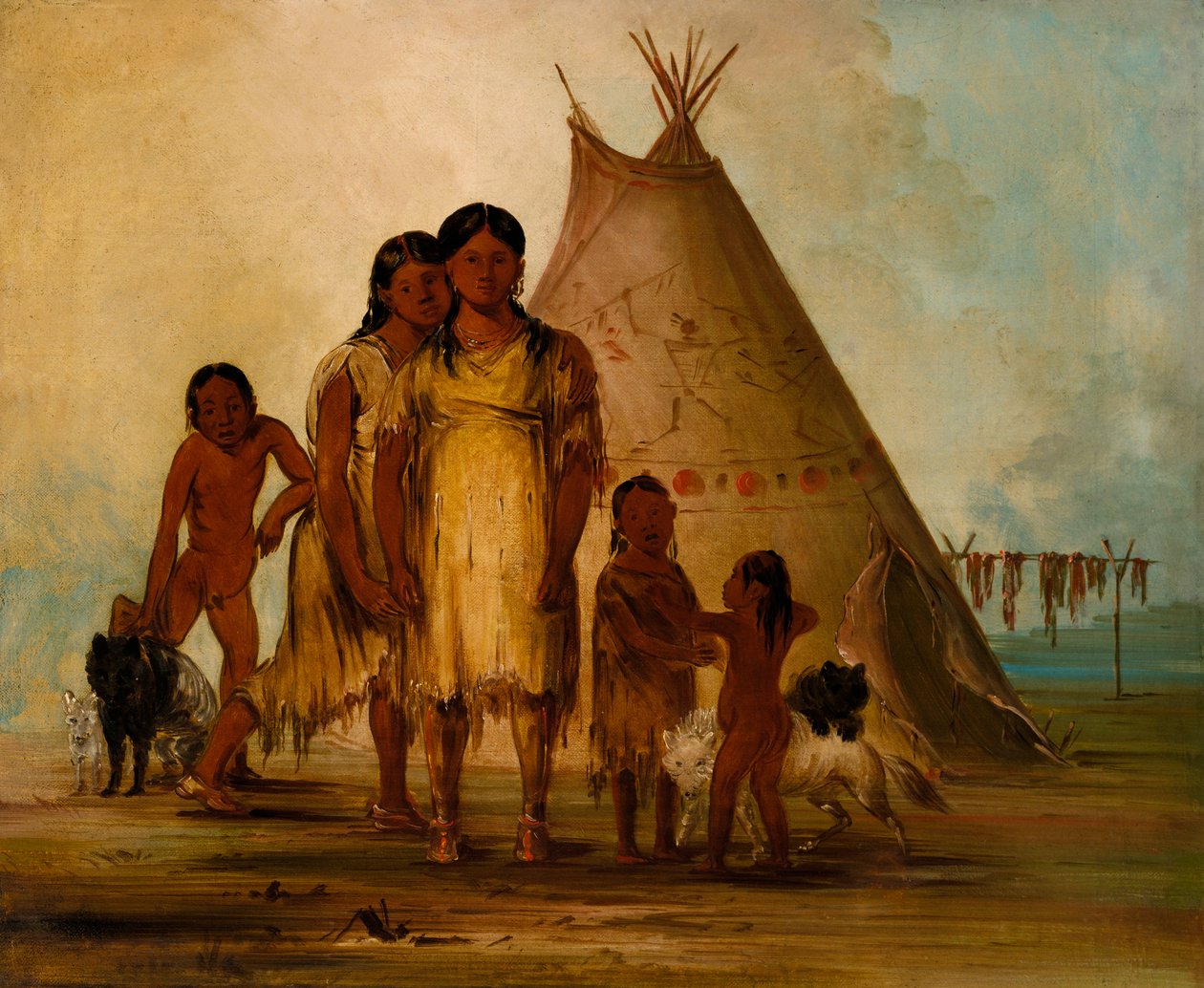 Två Comanche-flickor, 1834. av George Catlin