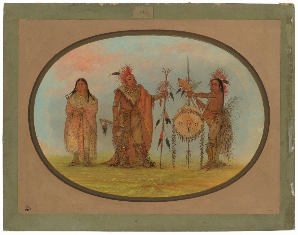 Två Saukie Chiefs och en kvinna av George Catlin
