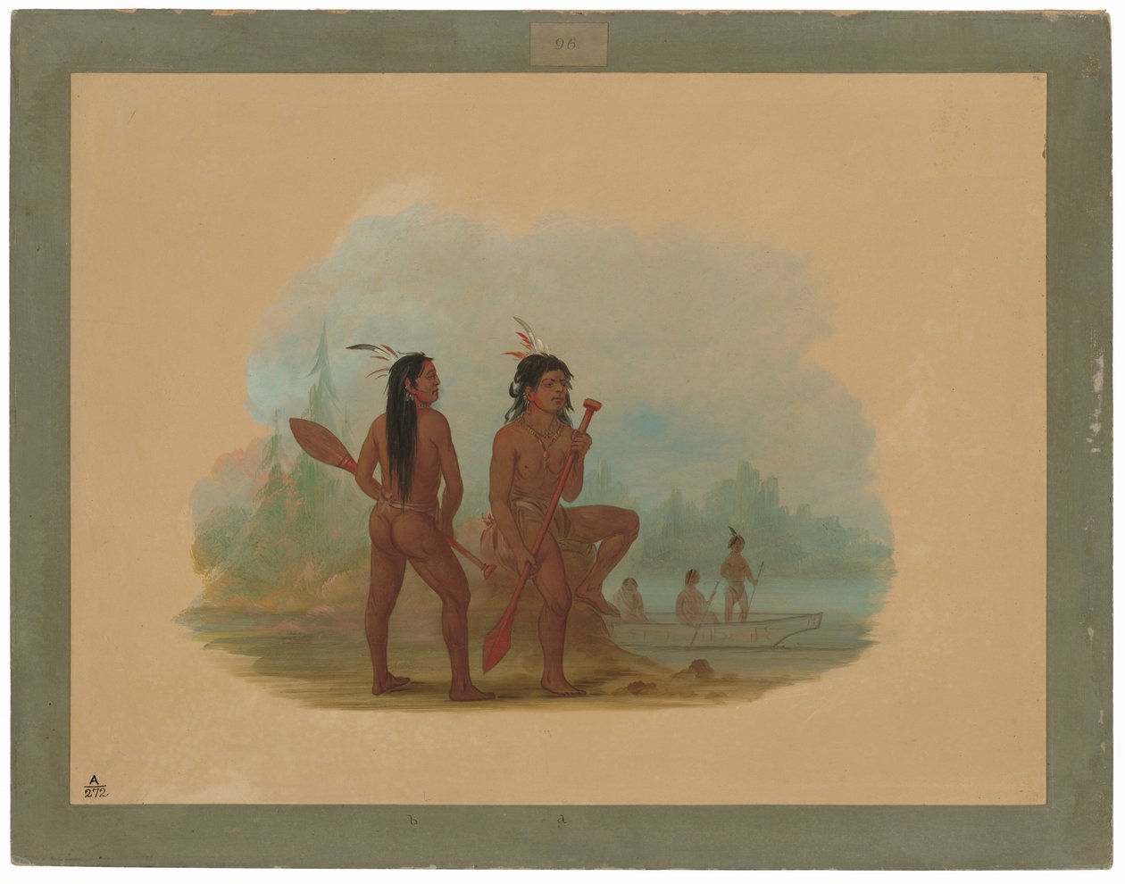Två unga Hyda-män av George Catlin