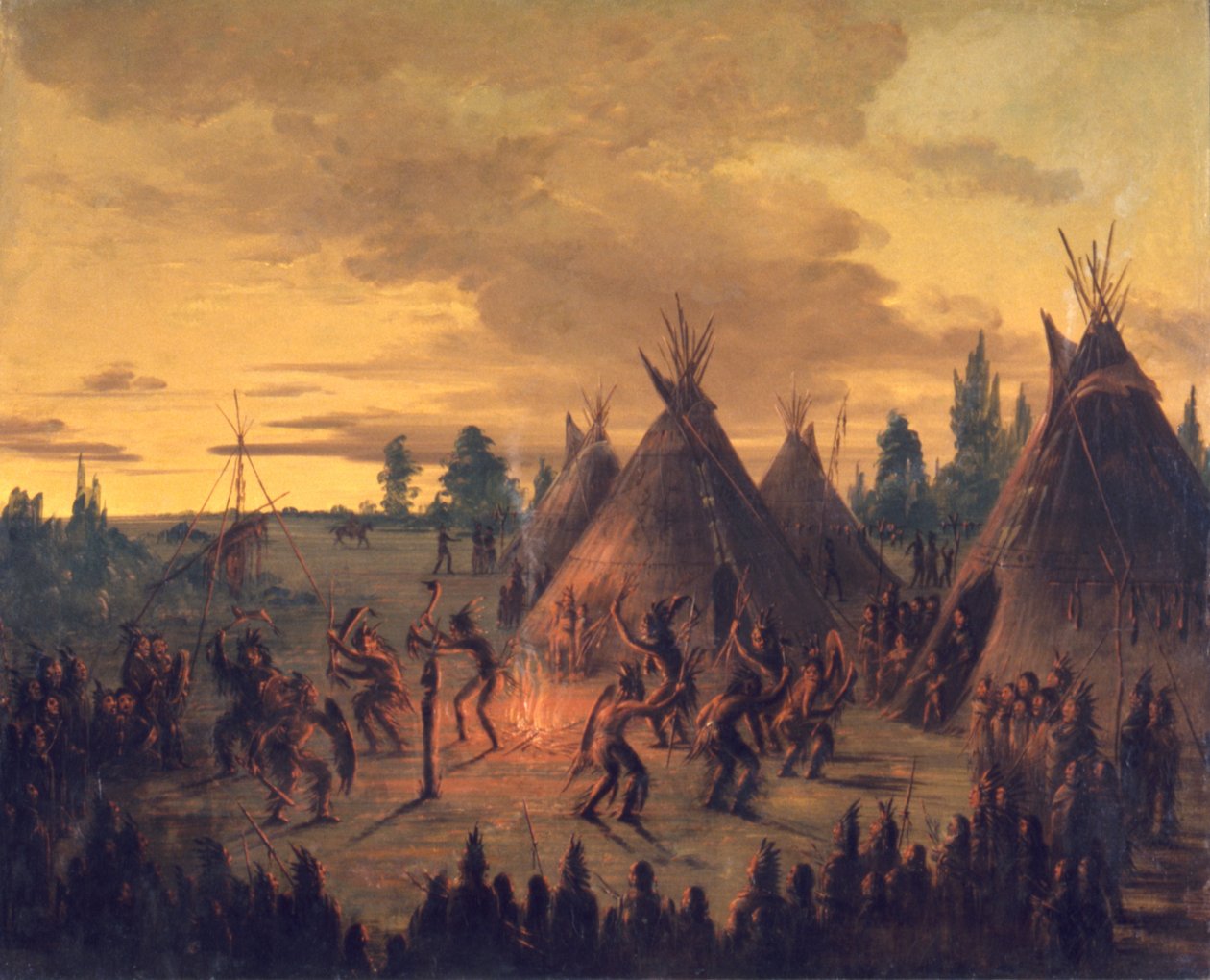 Krigsdans, Sioux av George Catlin