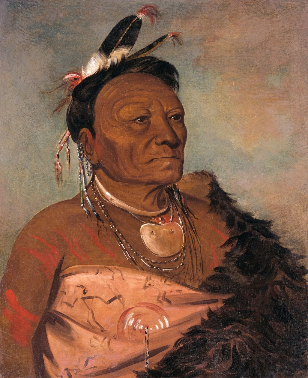Wee-tá-ra-shá-ro, stammens högste hövding av George Catlin