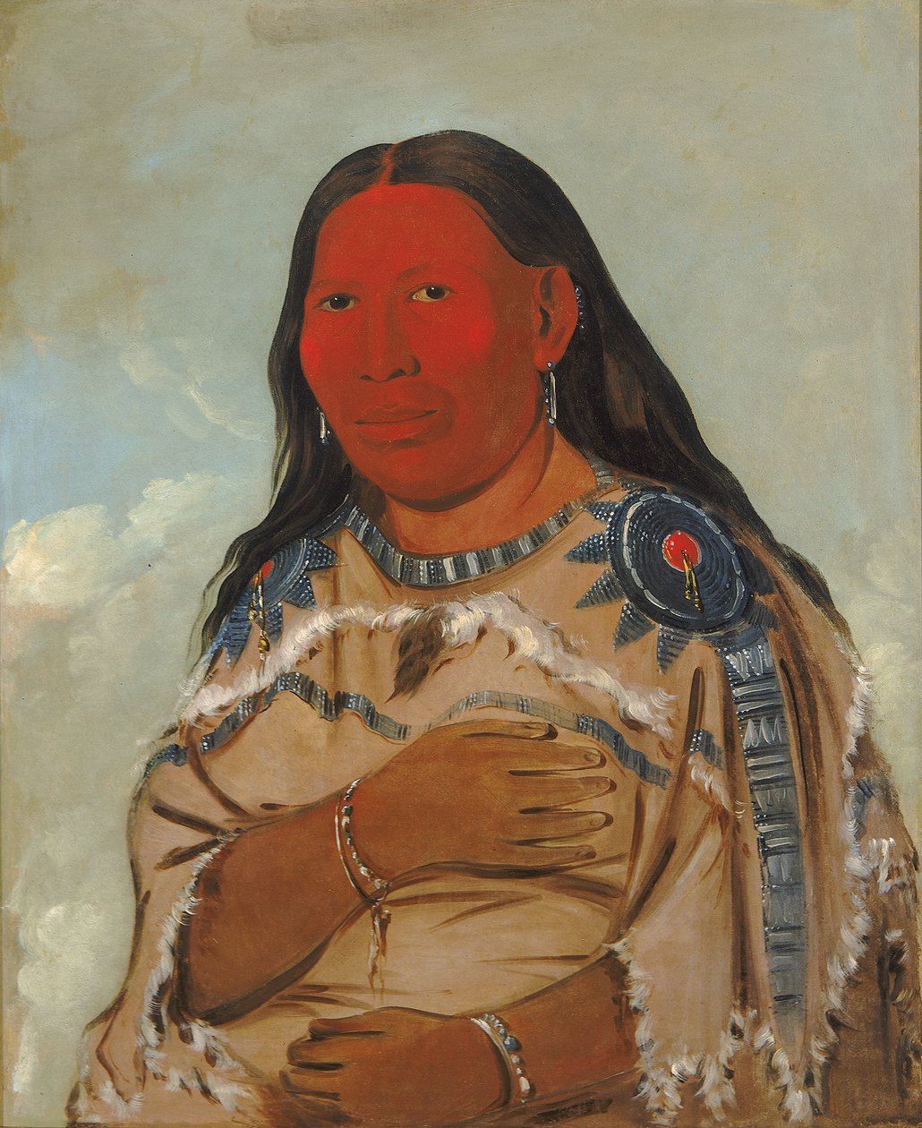 Hustru till två kråkor, 1832. av George Catlin