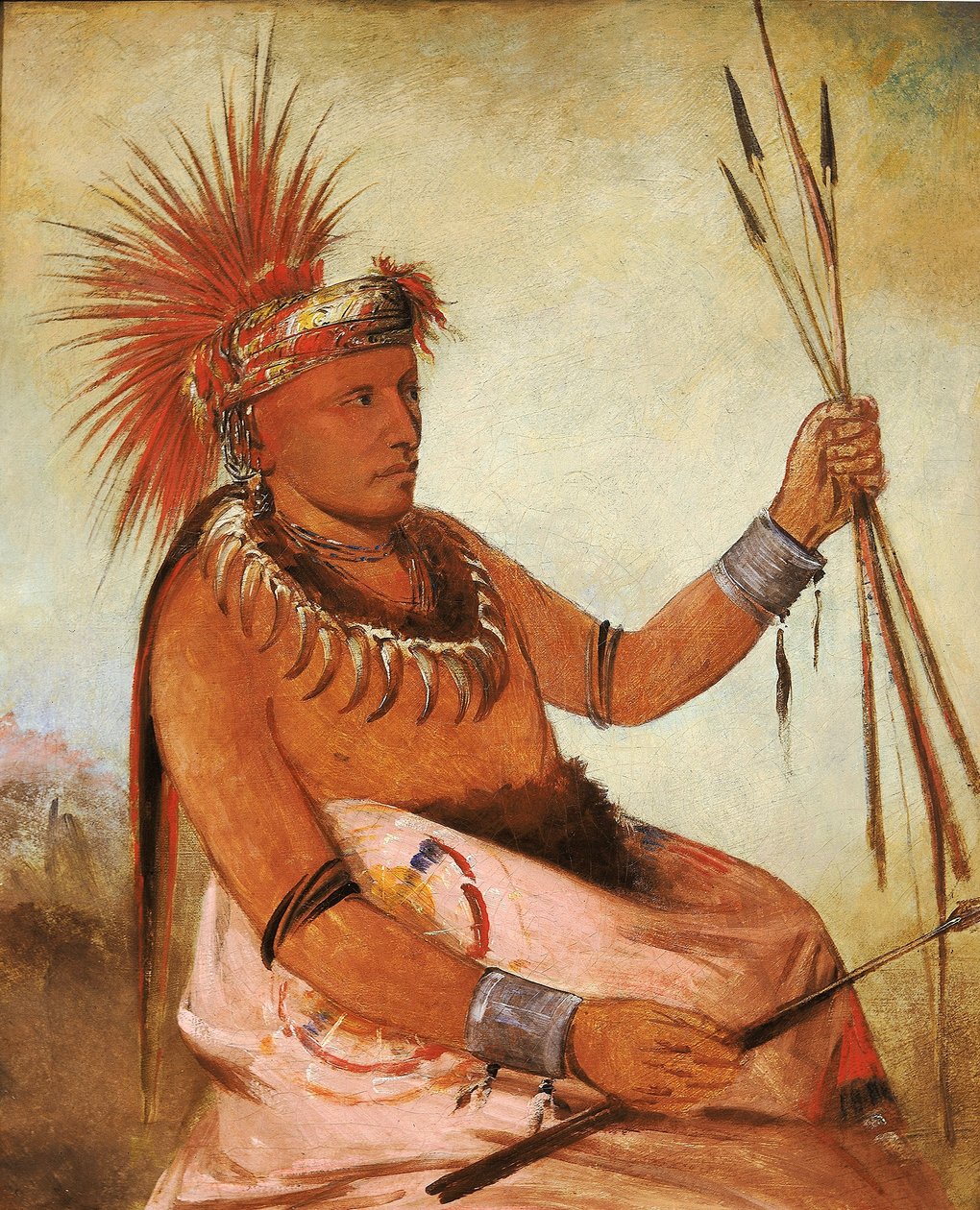 Wos-cóm-mun, Upptagen man, en modig av George Catlin