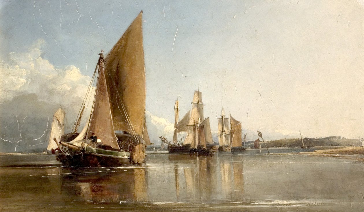 Båtar på väg in i Medway av George Chambers