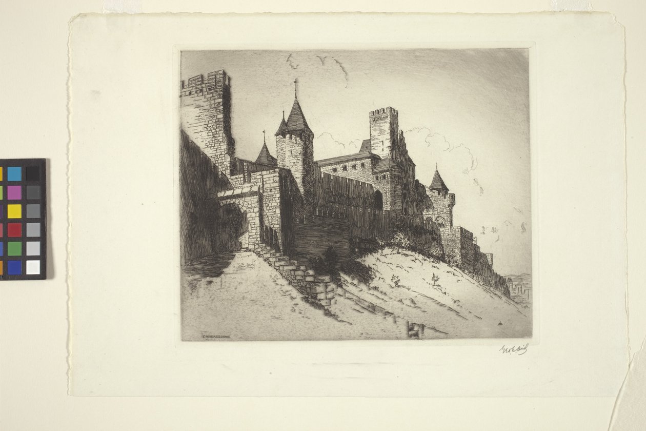 Carcassonne (bläck) av George Charles Aid