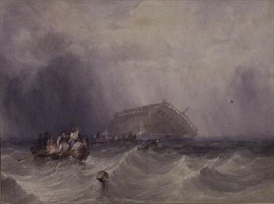 Vraket av "Circassian" av George Clarkson Stanfield