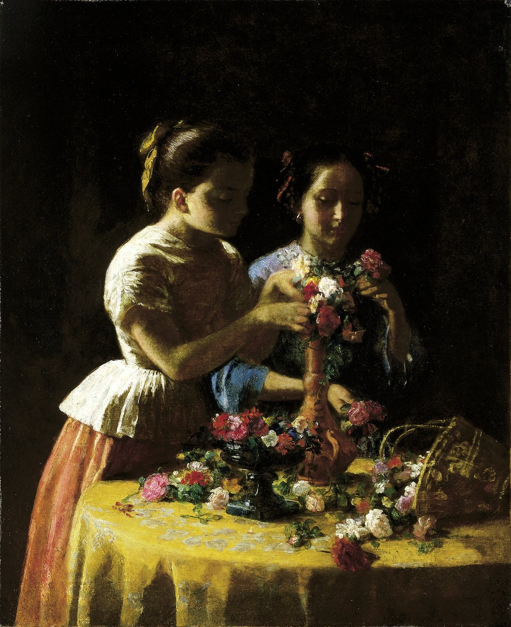 Flickor och blommor av George Cochran Lambdin