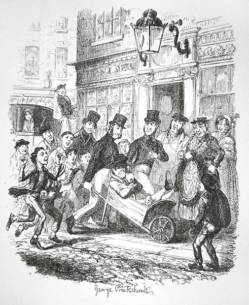 En ficktjuv i förvar, ca 1835 (gravyr) av George Cruikshank
