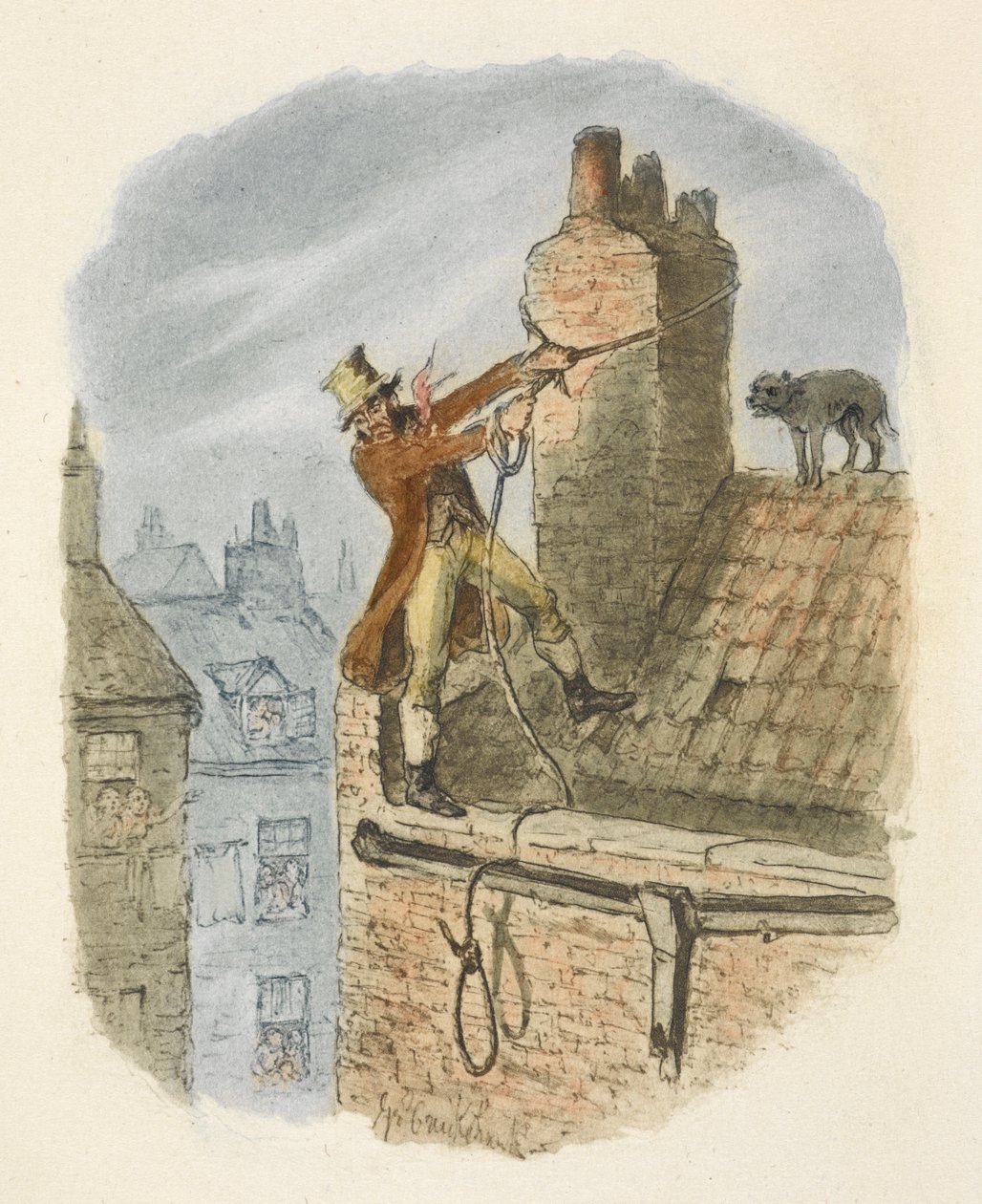 Illustration till "Oliver Twist" av George Cruikshank