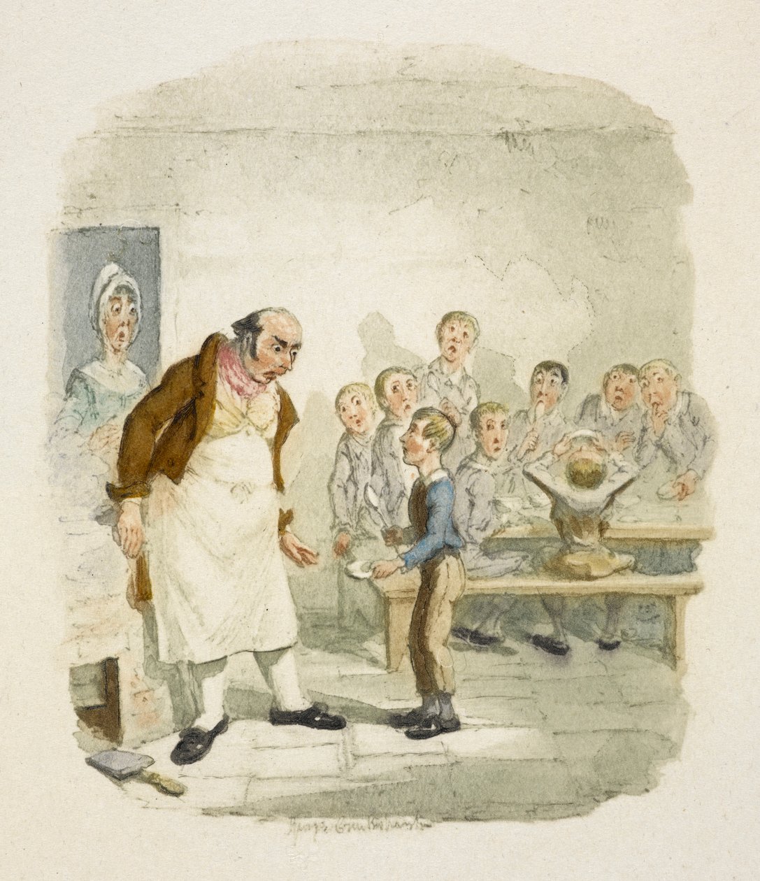 Illustration till "Oliver Twist" av George Cruikshank