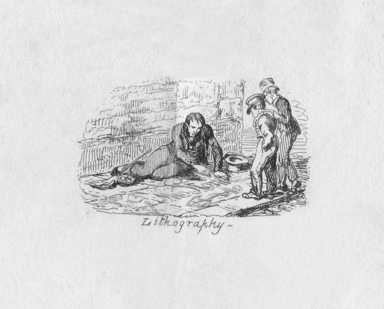 Litografi, 1829 av George Cruikshank