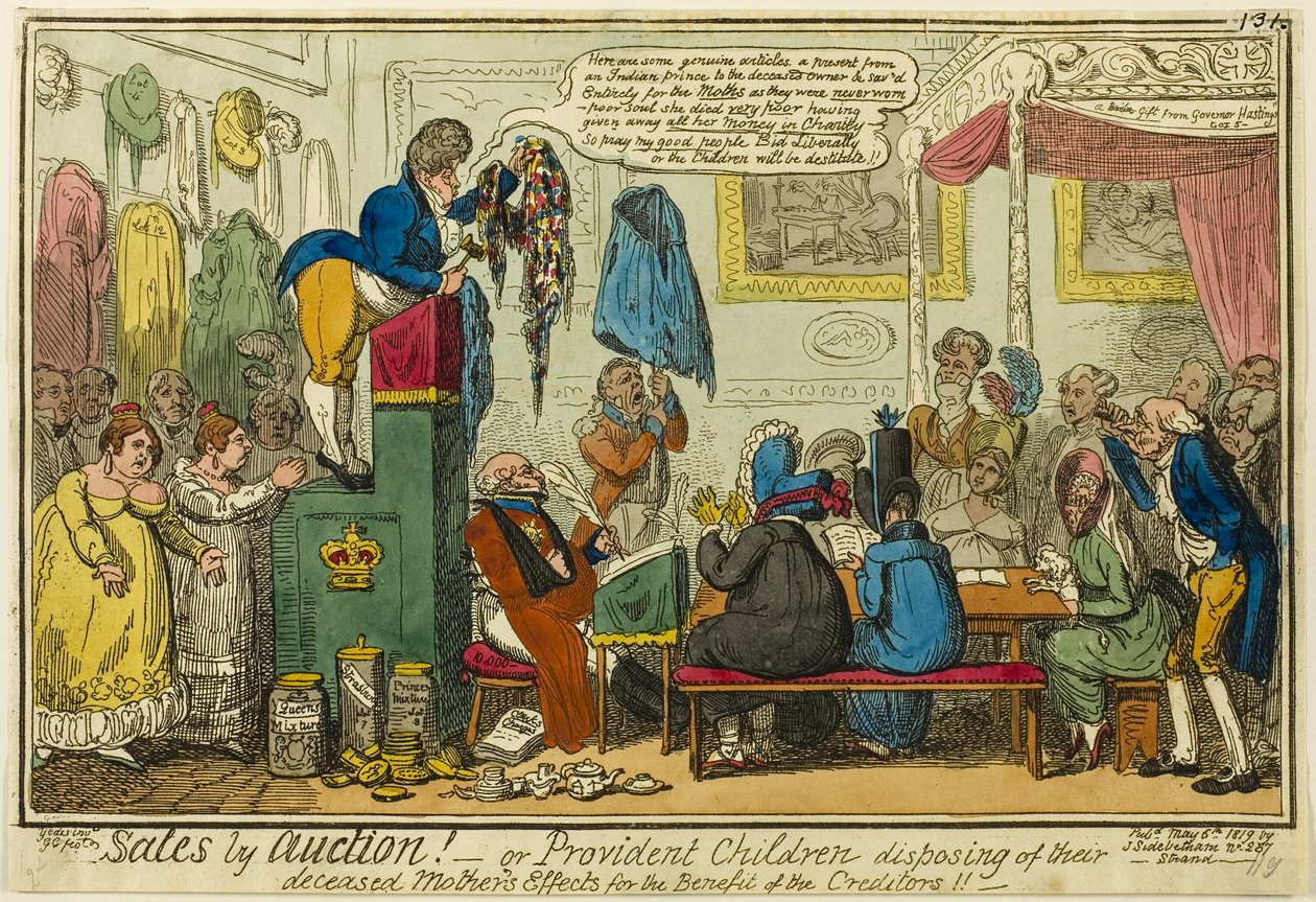 Försäljning genom auktion av George Cruikshank