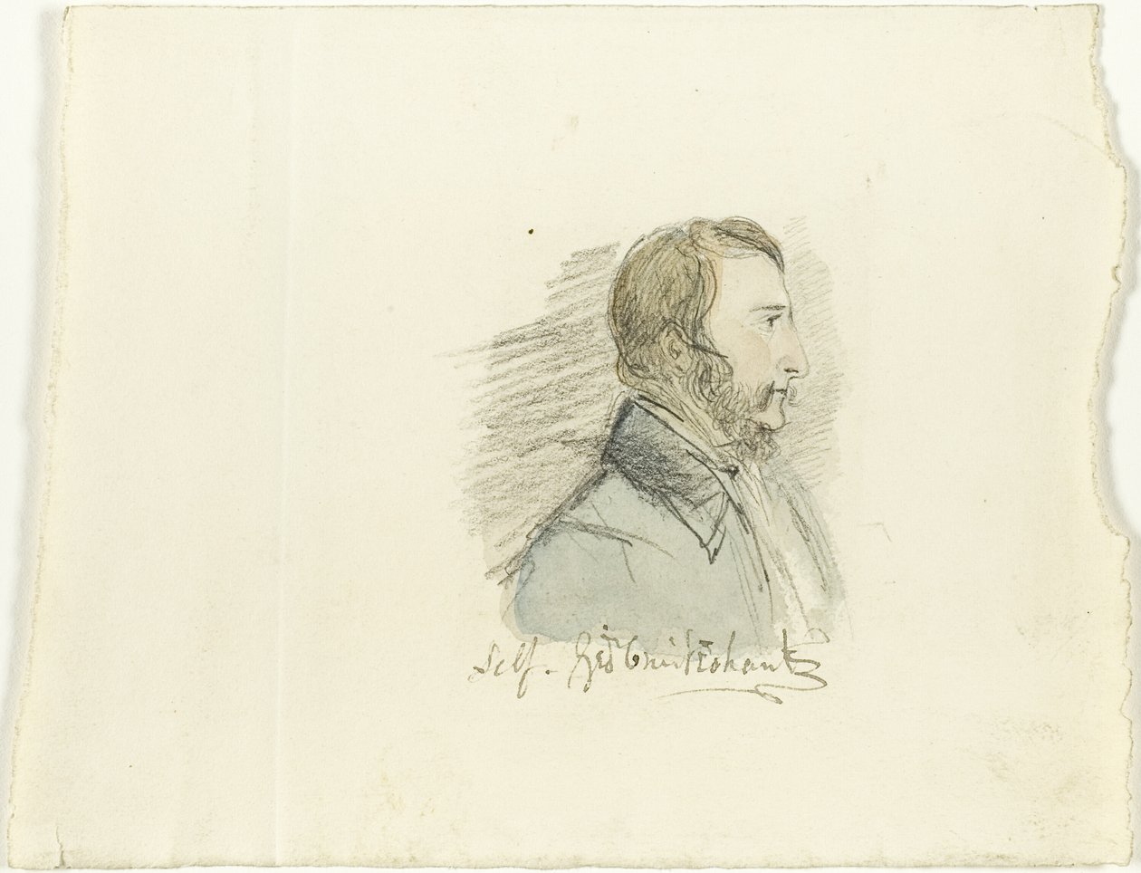 Självporträtt i profil av George Cruikshank
