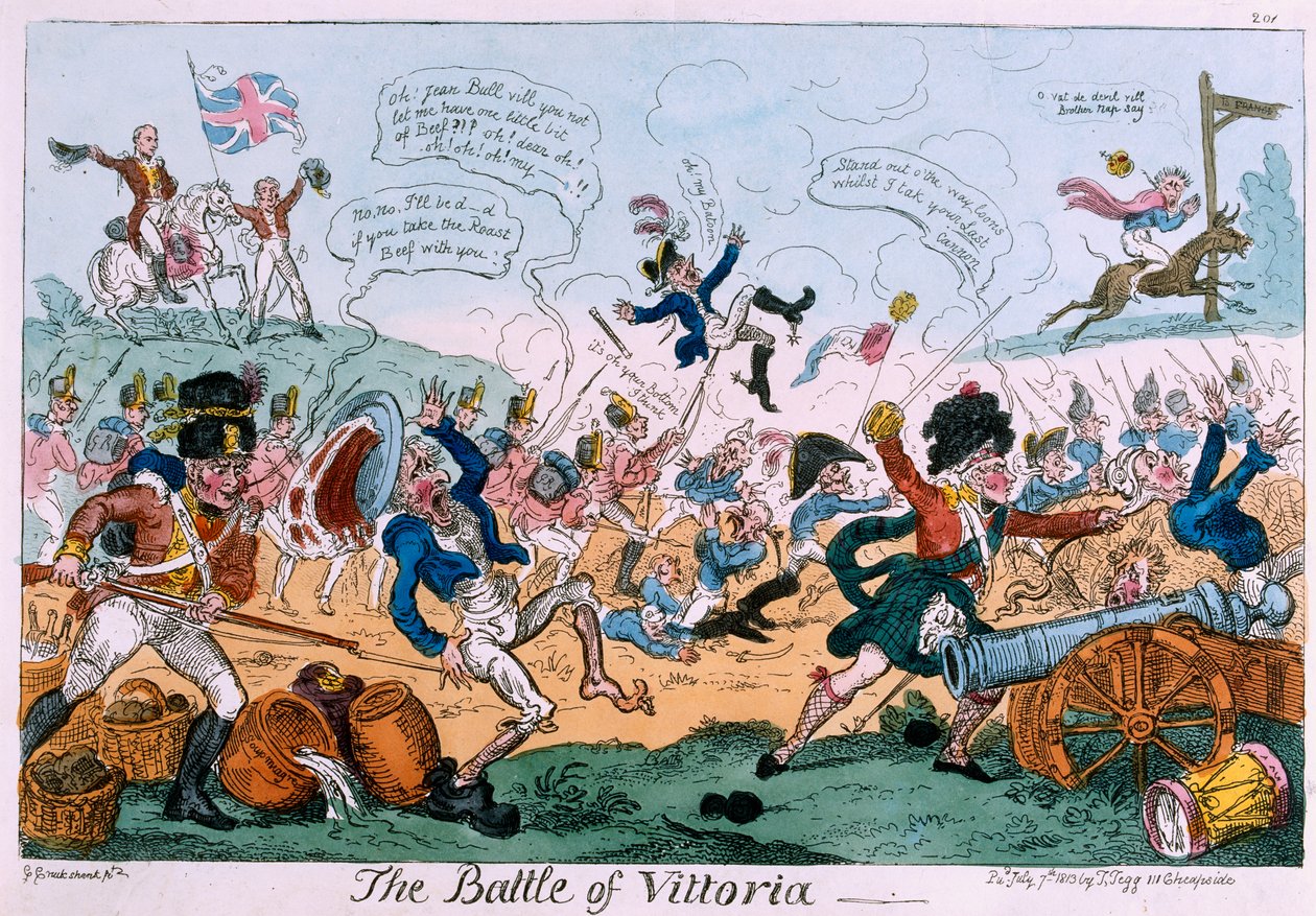 Slaget vid Vittoria av George Cruikshank
