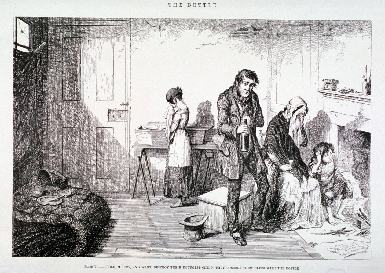 "Flaskan", 1847 av George Cruikshank