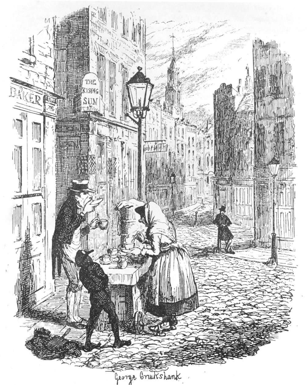 The Streets - Morning, c1900 av George Cruikshank