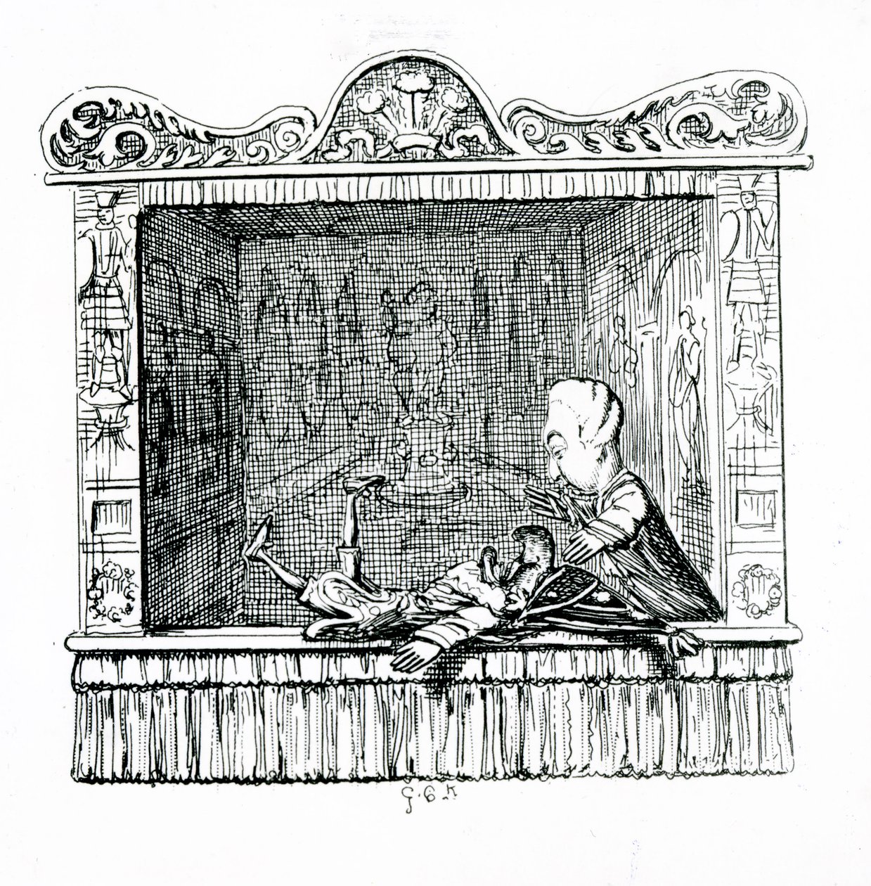 Läkaren med Mr Punch av George Cruikshank