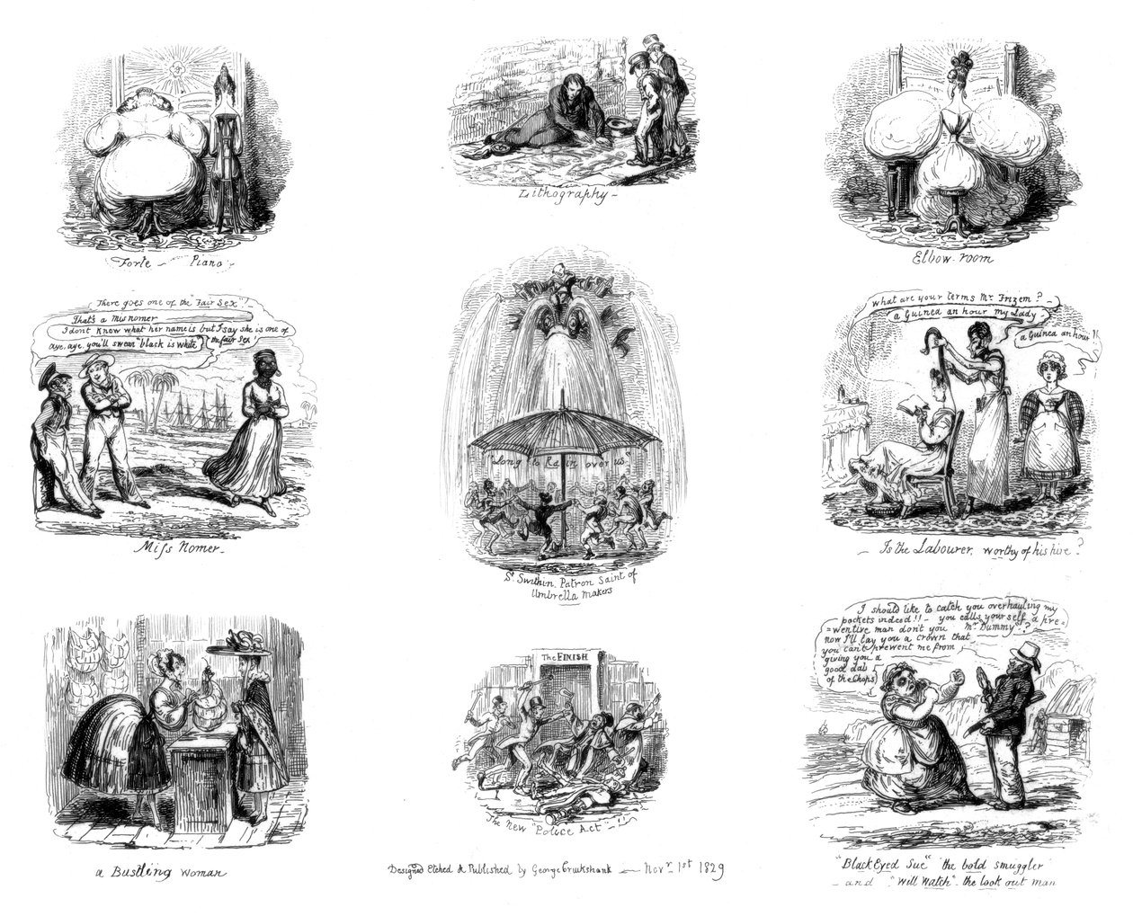 Olika tecknade serier, 1829. av George Cruikshank