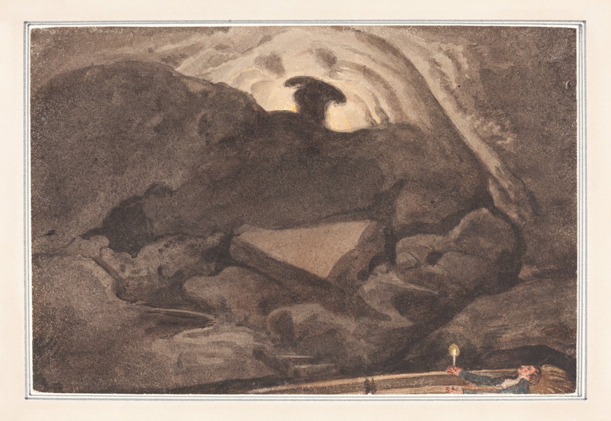 Scen i en grotta av George Cumberland