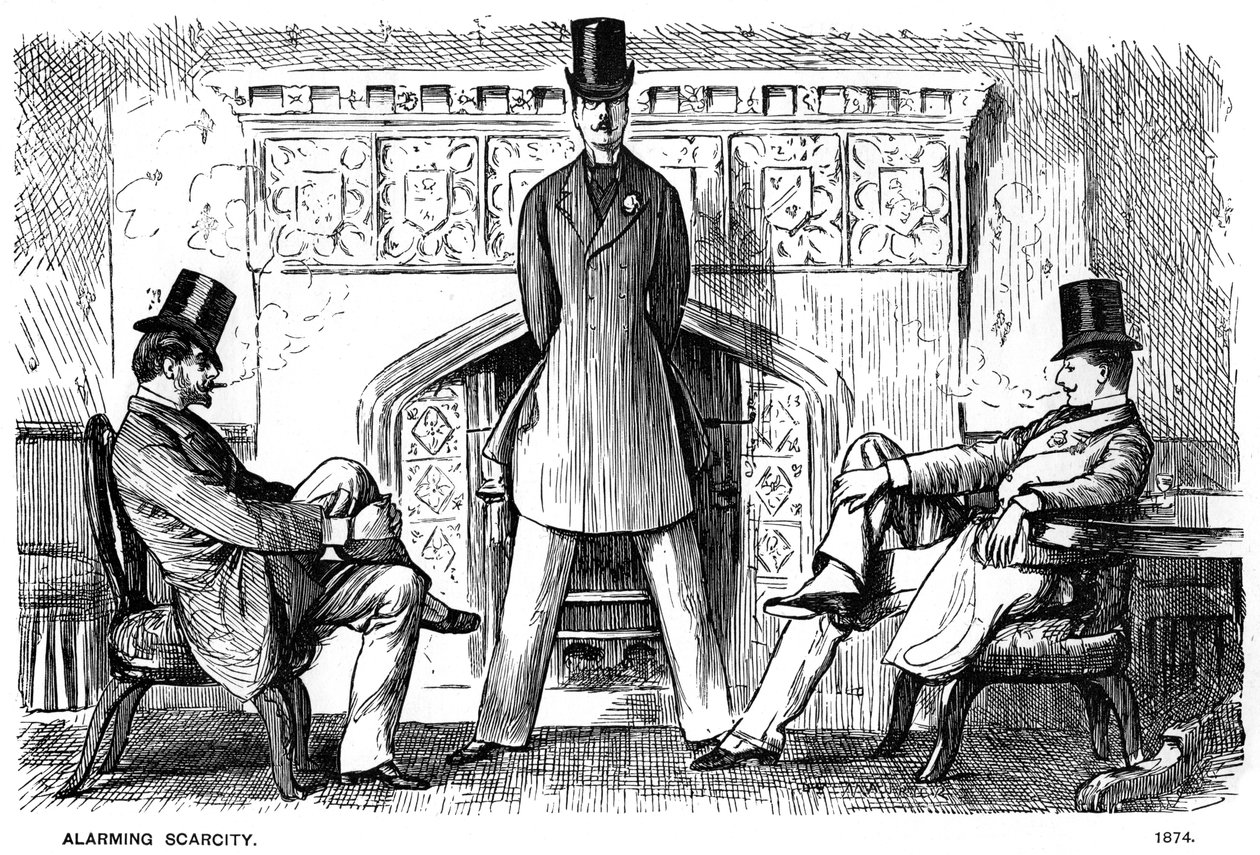 Alarmerande knapphet, 1874 1891 av George du Maurier